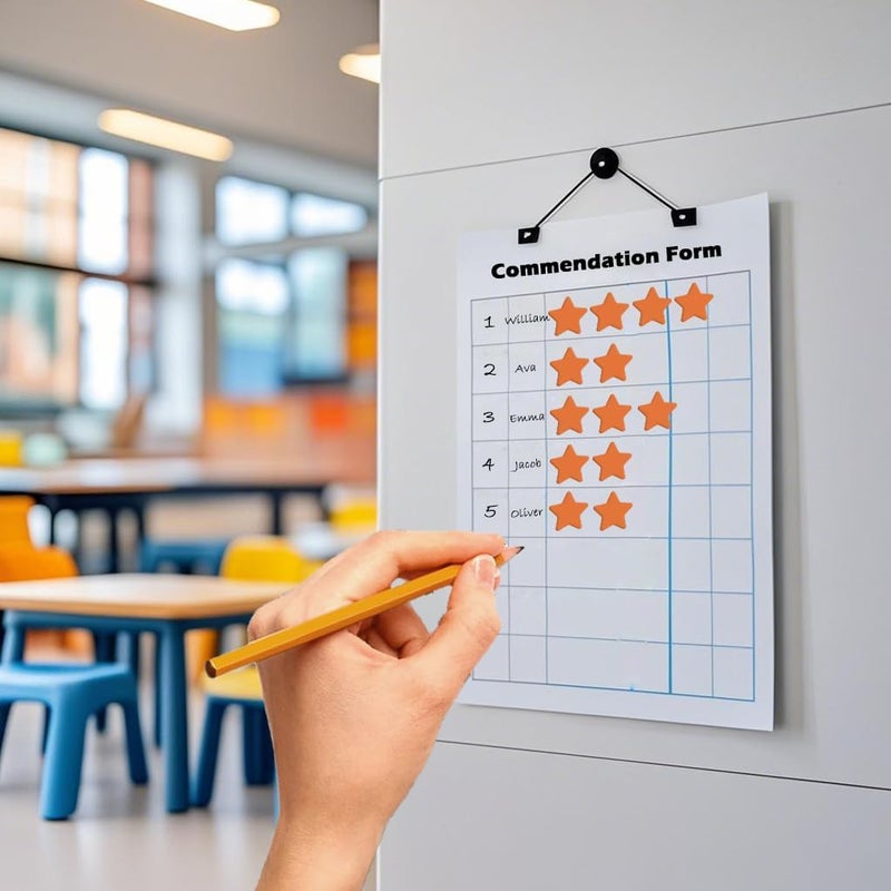 FINDAT Orange Star Stickers 1 Inch Vinyl Kids Reward Sticker Adhesive Removable Waterproof Reusable Small Stars Labels for Children Student School Classroom Teacher Supplies 700 PCS - Image 4